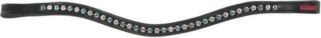 Premiere Stirnband Bombe Kette Crystal für Pferde in Schwarz aus Leder – Bild 1 von 1