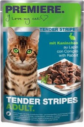Produktbild von Premiere Tender Stripes Kaninchen Stückchen in Sauce 56x85 g ohne Farb- und Aromastoffe - 56 x 85 g