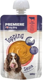 Produktbild von Premiere Topping Sauce Rind und Kürbis Stückchen in Sauce 6x100 g ohne Zucker und Konservierungsstoffe