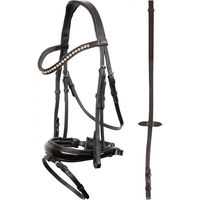 Produktbild von Premiere Trensenzaum Brest aus Leder für Warmblut in Schwarz mit Silber-Strasssteinen