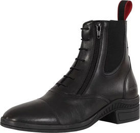 Produktbild von Premiere Vernon Reitstiefel aus Leder mit seitlichem Verschluss und Schnürsenkeln Schwarz Größe 37 Unisex