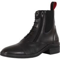 Produktbild von Premiere Vernon Reitstiefel aus Leder mit seitlichem Verschluss und Schnürsenkeln Schwarz Unisex Größe 36