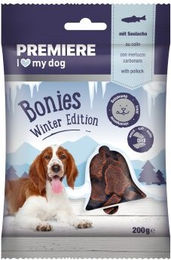 Premiere Weihnachtsbonies Kausnack Seelachs 200g – Bild 1 von 2
