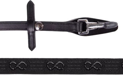 Presteq FaySport Pferdezügel aus Leder mit Clip Schwarz für Ponys – Bild 1 von 4