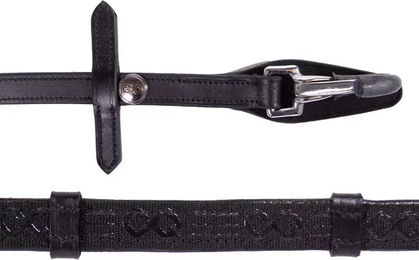 Produktbild von Presteq FaySport Pferdezügel aus Leder mit Clip und Stopps für Vollblut in Schwarz oder Braun