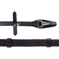 Produktbild von Presteq FaySport Pferdezügel aus Leder mit Clip und Stopps für Vollblut in Schwarz oder Braun