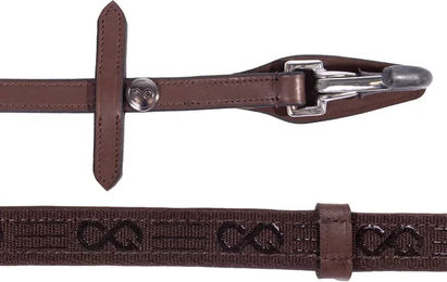 Produktbild von Presteq FaySport Pferdezügel aus Leder mit Clip und Stopps für Vollblut in Schwarz oder Braun
