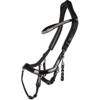 Produktbild von Presteq FaySport Shine Anatomische Pferdehalftriemen aus Leder in Schwarz für Vollblut