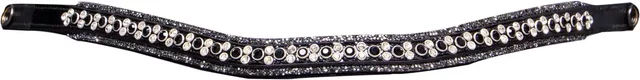 Produktbild von Presteq FaySport Stirnband für Pferde mit Glitter in Schwarz aus Leder
