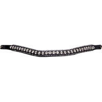 Produktbild von Presteq FaySport Stirnband für Pferde mit Glitter in Schwarz aus Leder