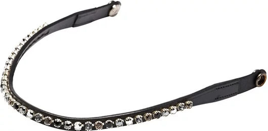Presteq ShineBright Stirnriemen für Pferd aus Leder mit Swarovski-Kristallen Schwarz – Bild 1 von 2