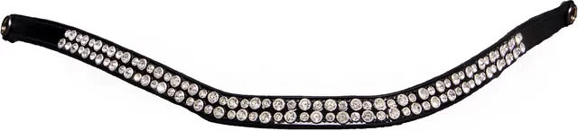 Produktbild von Presteq SparklingStar Stirnband für Pferde aus Leder in Schwarz