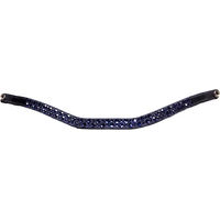 Produktbild von Presteq StarGlow Stirnband für Pferde aus Kunstleder in Schwarz