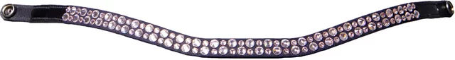 Produktbild von Presteq StarGlow Stirnband für Pferde aus Kunstleder in Schwarz