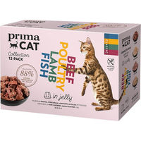 Produktbild von PrimaCat Classic Katzenfutter Mix Stückchen in Gelee Getreidefrei und Ohne Zucker 48 x 85 g - 48 x 85 g