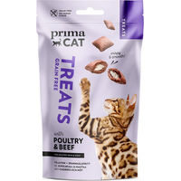 Produktbild von PrimaCat Crunchy Treats Skin & Coat Katzen Leckerli mit Geflügel & Rind 40 g