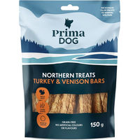 Produktbild von PrimaDog Northern Snack Belohnungssnack für Hunde mit Truthahn und Wildfleisch Getreidefrei (150 g)