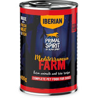 Produktbild von Primal Spirit Iberian Mediterranean Farm Nassfutter Huhn und Schwein getreidefrei für adulte Hunde 400 g