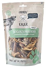 Primox Ochsenziemerenden Naturkauartikel für Hunde Welpen und kleine Hunde Rind Getreidefrei 650g - 2 x 325 g – Bild 1 von 3