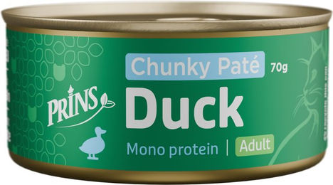 Prins Chunky Paté Katzenfutter Ente Getreidefrei 48 x 70 g – Bild 1 von 2