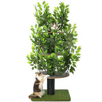 Produktbild von PRIORPET Kratzbaum Natur aus Naturmaterial in Grün groß mit austauschbaren Blättern