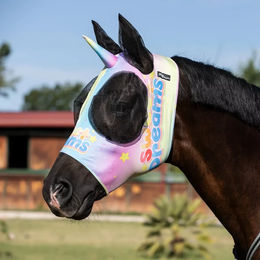 Produktbild von Pro-Tech Lycra Fliegenhaube für Pferde mit Ohrenbedeckung Bunt Größe S