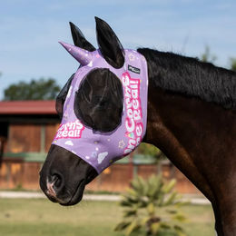 Produktbild von Pro-Tech Lycra Fliegenhaube für Pferde mit Ohrenbedeckung Lila Größe L