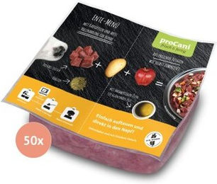 proCani Hundefutter Ente Menü glutenfrei ohne Zucker und Konservierungsstoffe 50 x 500 g - 50 x 500 g – Bild 1 von 3