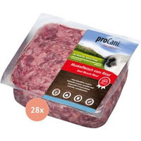 Produktbild von proCani Hundefutter Rindmuskelfleisch Monoprotein ohne Zusatzstoffe 28x500 g - 28 x 500 g