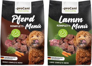 proCani Hypoallergenes Hundefutter Probierpaket Lamm und Pferd Glutenfrei 8 x 750 g Nuggets – Bild 1 von 2