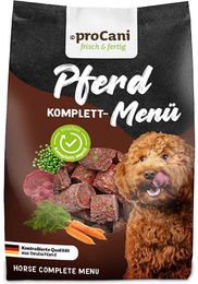 proCani Pferd-Menü-Nuggets Ergänzungsfuttermittel für Hunde Monoprotein ohne Konservierungsstoffe und Zucker 825g – Bild 1 von 2