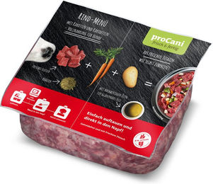 proCani Rind Kalb Menü Hund Ergänzungsfuttermittel mit hohem Fleischanteil glutenfrei 500g – Bild 1 von 2