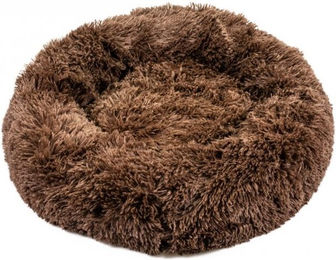 Procyon Flauschi Hundebett in Donutform aus Plüsch für kleine Hunde Braun 60 cm – Bild 1 von 1