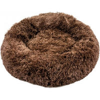 Produktbild von Procyon Flauschi Hundebett in Donutform aus Plüsch für kleine Hunde Braun 60 cm