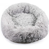 Produktbild von Procyon Flauschi Hundebett in Donutform aus Plüsch Grau 60 cm