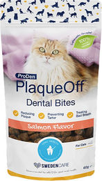 Produktbild von ProDen PlaqueOff Dental Bites Zahnpflege Leckerli für Katzen mit Lachs 60 g