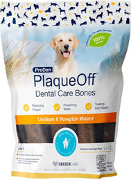 ProDen PlaqueOff Dental Care Bones Zahnpflege-Snack für Hunde Huhn & Kürbis glutenfrei 482 g - 13 x 1 g – Bild 1 von 11