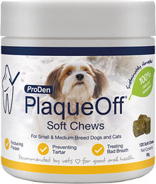 Produktbild von ProDen PlaqueOff Soft Chews Zahnpflege-Snack für kleine und mittlere Hunde Vegan 120 Stück