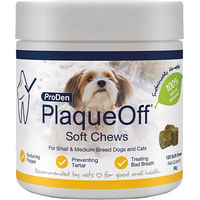 Produktbild von ProDen PlaqueOff Soft Chews Zahnpflege-Snack für kleine und mittlere Hunde Vegan 120 Stück