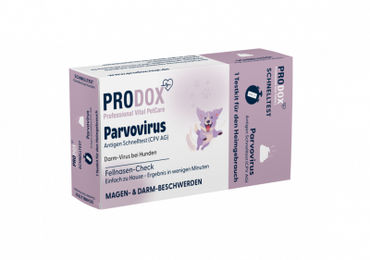 Produktbild von PRODOX Schnelltest für Parvovirus Antigen zur Diagnose von Magen-Darm-Erkrankungen bei Hunden aller Altersstufen