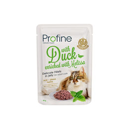 Produktbild von Profine Katzen Nassfutter Ente Stückchen in Gelee Adult Getreidefrei 24 x 85 g