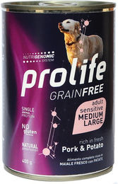 Produktbild von Prolife Hund Nassfutter Sensitive Schwein Monoprotein Glutenfrei Adult 12 x 400g - 12 x 400 g