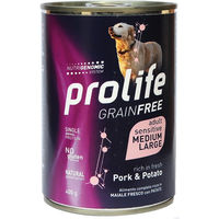 Produktbild von Prolife Hund Nassfutter Sensitive Schwein Monoprotein Glutenfrei Adult 12 x 400g - 12 x 400 g