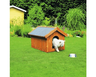 Promadino Hundehütte aus Holz in Braun mittel wasserabweisend – Bild 1 von 9