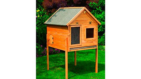 Promadino Kleintiervilla Maxi aus Holz in Braun – Bild 1 von 3