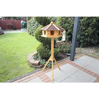 Produktbild von Promadino Vogelhaus Knusperhäuschen aus Holz mit Fußkreuzständer in Braun