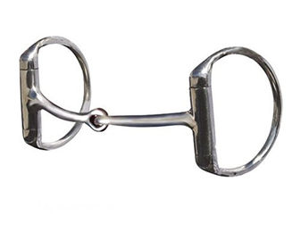 ProMaster Offset D-Ring Premium Snaffle Gebiss aus Edelstahl Silber 15,3 cm – Bild 1 von 3