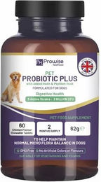 Prowise Healthcare Pet Probiotic Plus Probiotika Tabletten zur Unterstützung von Verdauung und Immunsystem für Hunde und Katzen aller Altersstufen und Größen – Bild 1 von 3