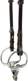 PS of Sweden Backenstücke French Hook mit Cradles in Braun mit weißen Kontrastnähten für Ponys aus Leder – Bild 1 von 1