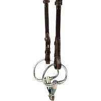 Produktbild von PS of Sweden Backenstücke French Hook mit Cradles in Braun mit weißen Kontrastnähten für Ponys aus Leder